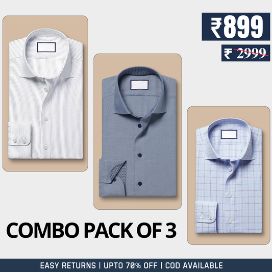 Branded Shirt Combo - 3-Pack of Premium Cotton Comfort