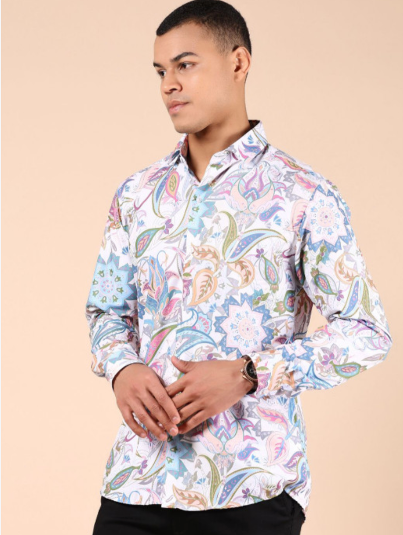 Men leaves Printed Casual Shirt